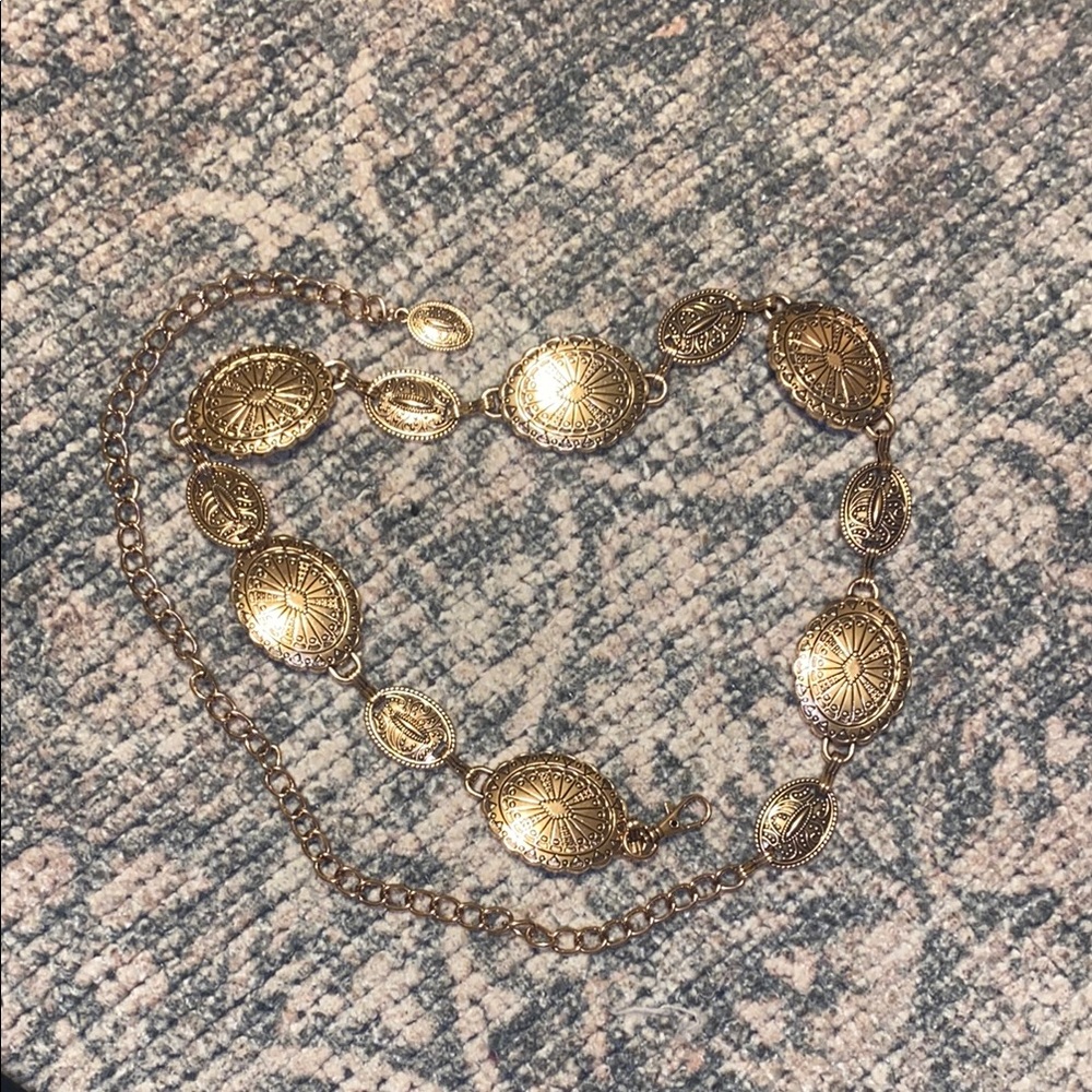 Western Metal Concho Belt Bronze